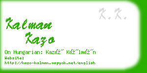 kalman kazo business card